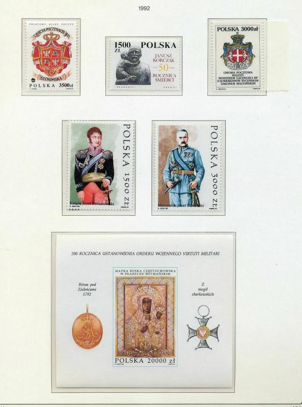 POLAND 1992 Art Pope Sport MNH+Sheets (Appx 50) (St 572