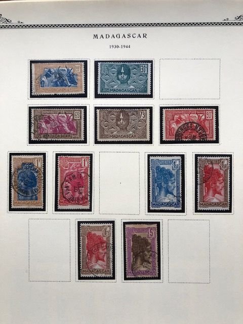 Madagascar - 21 Album Pages - Stamps in Mounts - See Scans $$$