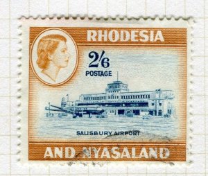 RHODESIA; & NYASALAND 1959 early QEII issue fine used 2s. 6d. value