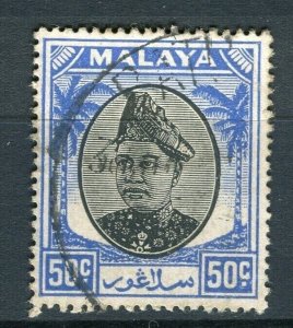 MALAYA; SELANGOR 1940s early Sultan issue fine used Shade of 50c. value