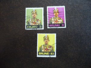 Stamps - Brunei - Scott# 203,205,207 - Used Part Set of 3 Stamps