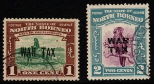 NORTH BORNEO SG318/9 1941 WAR TAX OVERPRINTS FINE USED