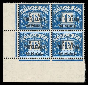 BOFIC-1950 KGVI Postage Due 24l MNH block with NO STOP variety. SG TD10, TD10a