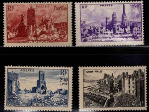 FRANCE Scott B197-B200 MH* War Ruins stamp set