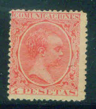 Spain 1889 MH* 4 Pesata SG 287, Edifil 227,Scott 269 CV 725