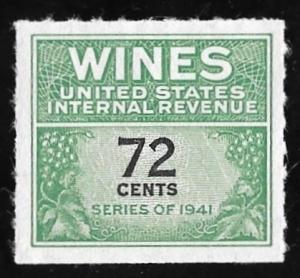 RE141 72 cents Wine Stamps Mint NG as issued NH EGRADED VF 79