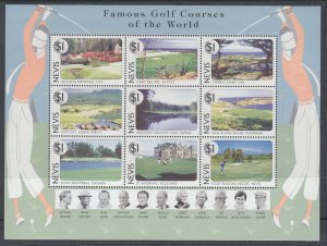 Nevis 1021 Golf Souvenir Sheet MNH VF