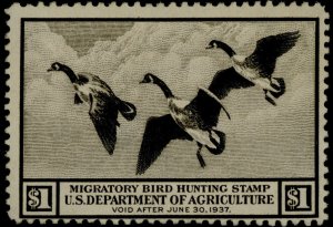 USA RW3 MH - Duck Stamp, Canada Geese (cr)