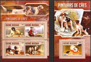 Guinea Bissau 2016 Art Paintings Dogs sheet + S/S MNH