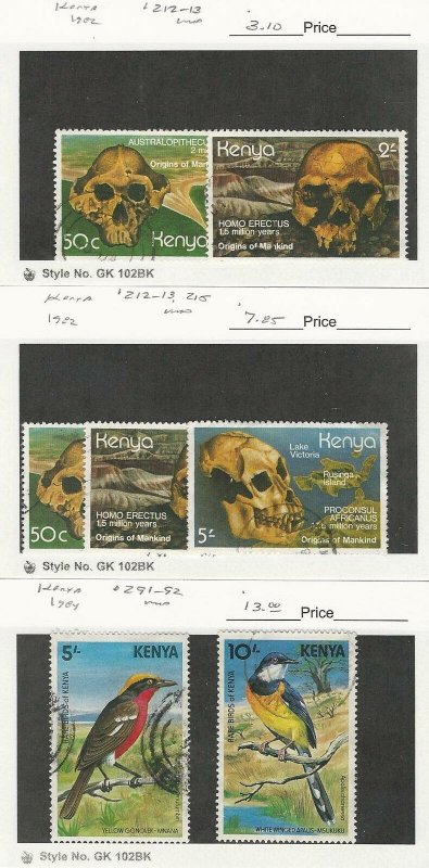 Kenya, Postage Stamp, #212-213, 215, 291-292 Used, 1982-84, JFZ