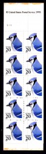 United States 1995 Blue Jay Complete Mint MNH Booklet SC 2483a