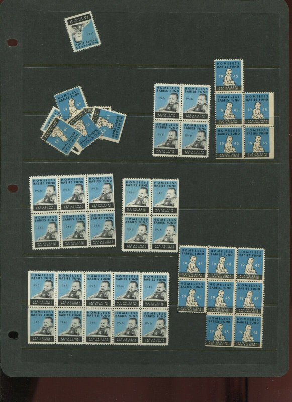 40+ VINTAGE HOMELESS BABIES FUND NATIVE SONS AND DAUGHTER POSTER STAMPS (L1217)