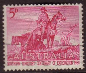 Australia 1960 Sc#336, SG#335, 5d Mauve Overlanders USED.