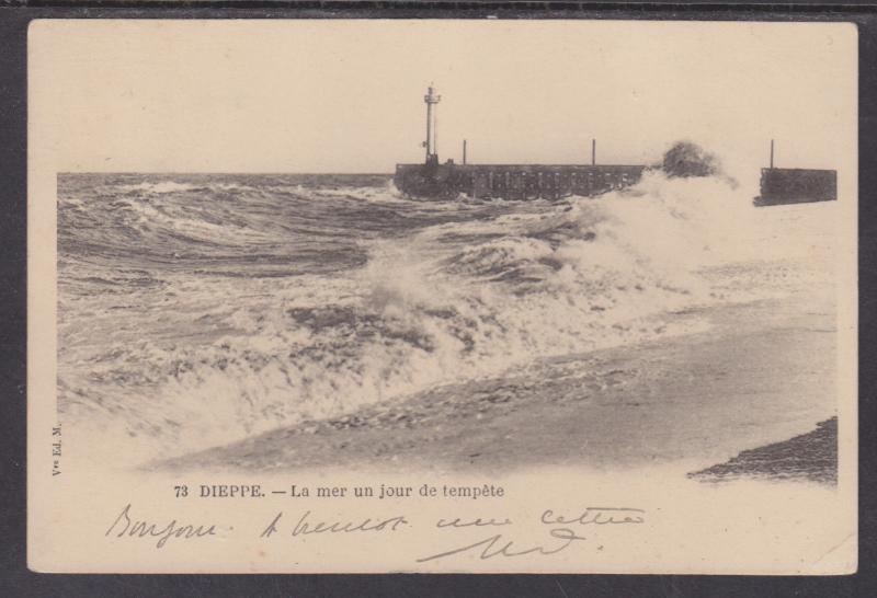 France Sc 116 used 1902 PPC Dieppe to Annecy, VF