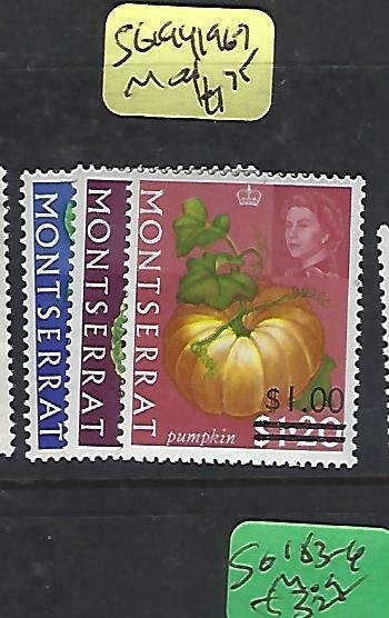 MONTSERRAT   (P3008BB)  QEII FRUITS REVALUED  SG  194, 196-7   MOG