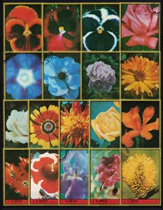 AJMAN 1972 - Flowers / complete sets