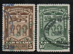 Canada Revenues Saskatchewan Law Stamps SL54-55 Used