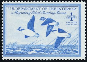 RW15, Mint FVF NH $1 Duck Stamp - Stuart Katz