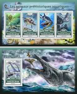 Prehistoric Aquatic Animals Dinosaurs Marine Fauna Togo MNH stamp set