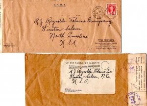 Canada 3c KGVI Mufti 1942 Sussex M.P.O. 701 N.B. 1942-1945 to Winston-Salem, ...