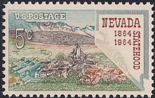 #1248 5 cents Nevada Statehood Centennial Stamp mint OG NH F-VF