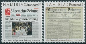 Namibia 2016 MNH Newspapers Stamps Allgemeine Zeitung 100 Years 2v Set