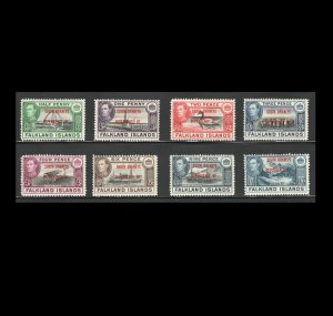 Falkland Island Dependencies  - Scott 4L1-4L8 - OG-MNH - Complete Overprint Set