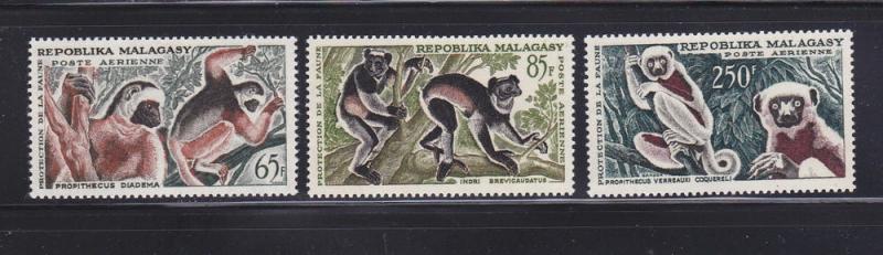 Malagasy Republic C67-C69 Set MNH Animals, Lemurs (A)