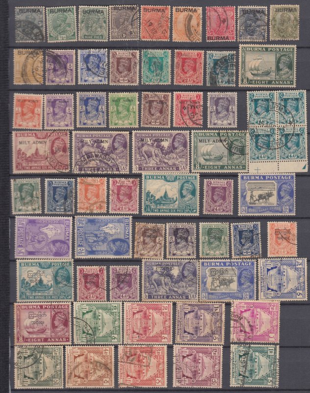 J48268 J LStamps  old burma mint and used lot