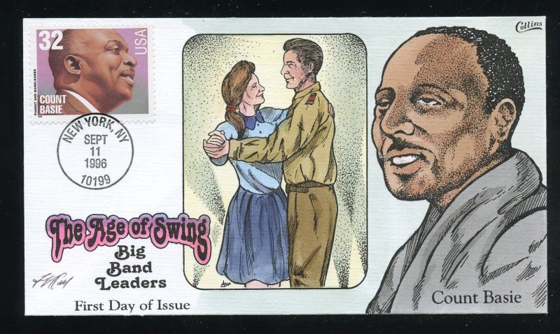 US 3096 Big Band Leaders - Count Basie UA Collins HP cachet FDC
