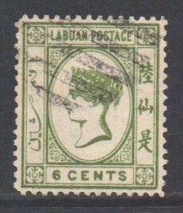 Labuan North Borneo Scott 34 - SG40, 1892 No Watermark 6c used