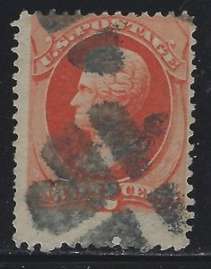 Scott # 178  Lot E193  2c Jackson  vermilion  Used