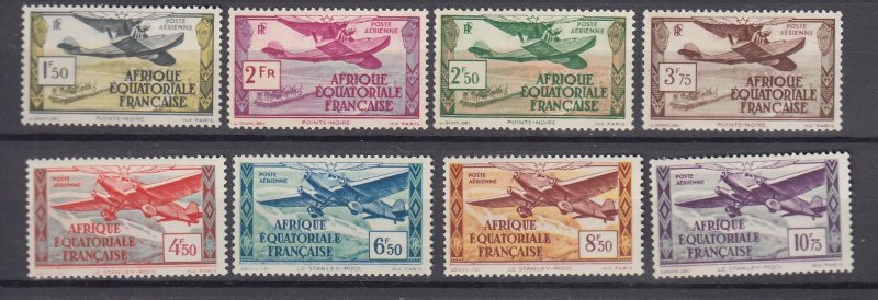 J39511  jlstamps,1937 French equatorial africa set mh #c1-8, 1 with corner creas