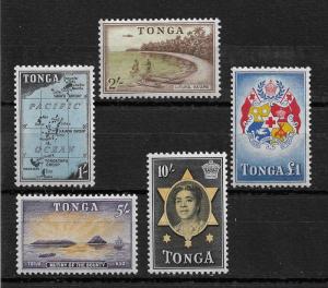 Tonga Scott # 109-113 VF OG hinged nice color ! see pic !