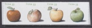 Scott 4731 - 4734 or 4734a, 2013 33c Apples coil strip of 4, MNH Beauty