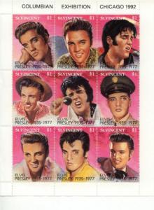 1992 St Vincent Elvis Presley Columbian Expo - MS9 1642 MNH