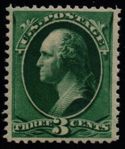 US Scott #207 - VF+ - MNH - 3c Washington - Reengraved - Blue Green - 1881