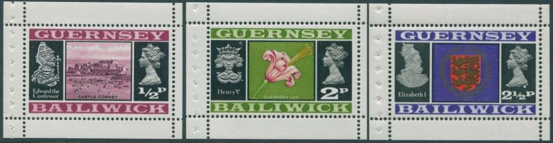 Guernsey 1971 SG44-48 Castle Lily Arms booklet panes MNH