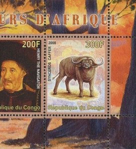 Africa Explorer Stamp Ox Wild Animal Henry The Navigator S/S of 3 Stamps MNH