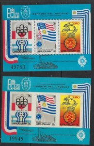 Uruguay C418a MNH 1975 Perf and Imperf S/S (fe3024)