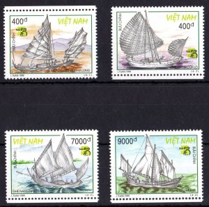 Viet Nam 1999 Sc#2875/2878 Sailing Vessels Australia'99 Set (4) MNH