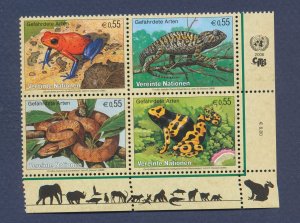 UNITED NATIONS VIENNA - Scott 376-379a  - MNH - 2005 - frog, snake, lizard,