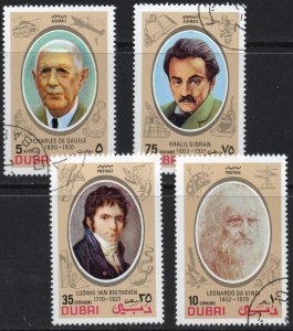 Thematic stamps DUBAI 1972 FAMOUS PEOPLE 4v 388/91 used