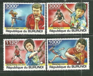 Burundi MNH 976-9 Table Tennis Players 2011 SCV 12.50