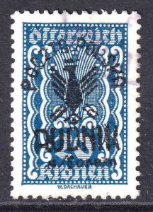 AUSTRIA 260 POLAND POCZTA POLSKA RUDNIK OVERPRINT CDS VF SOUND SCARCE