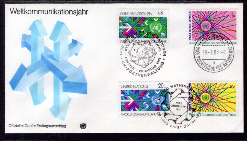 UN New York 392-393 Communications Joint Issue UN U/A FDC