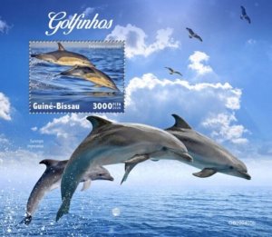 Guinea-Bissau - 2020 Dolphins, Long-beaked Common - Souvenir Sheet - GB200405b