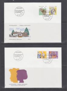 Switzerland Mi 1461/1488, 1992 issues, 8 sets on 8 cacheted official FDCs