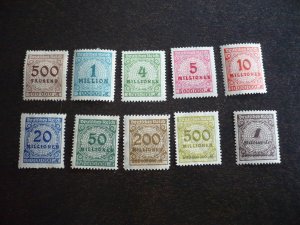 Stamps - Germany - Scott#280-281,284-287,289,291-294 -Used Part Set of 10 Stamps