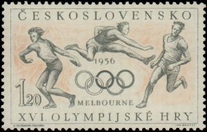 Czechoslovakia #763-765, Complete Set(3), 1956, Olympics, Never Hinged